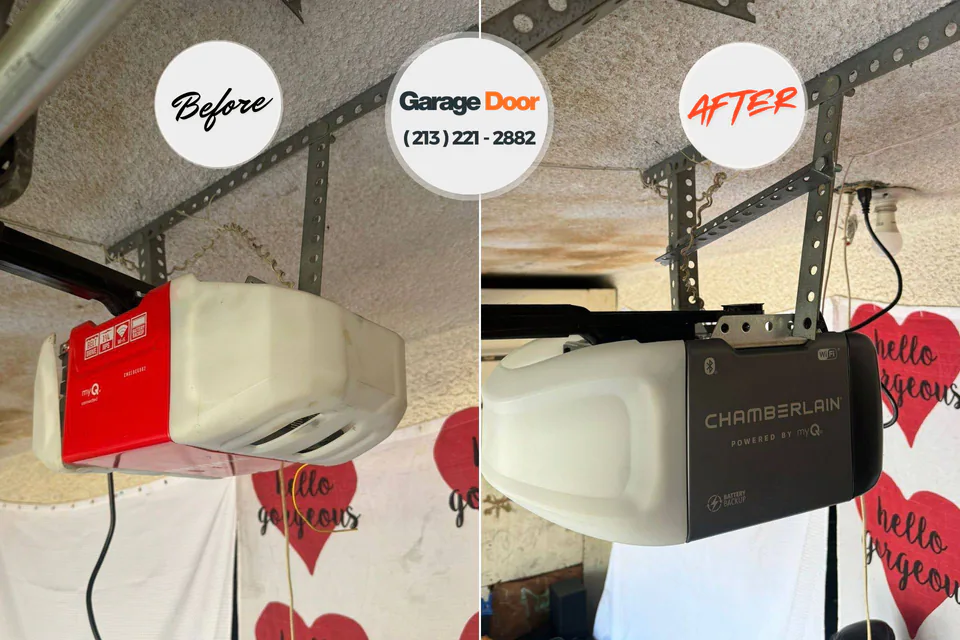 Before and after: garage door repair Marianna, AR